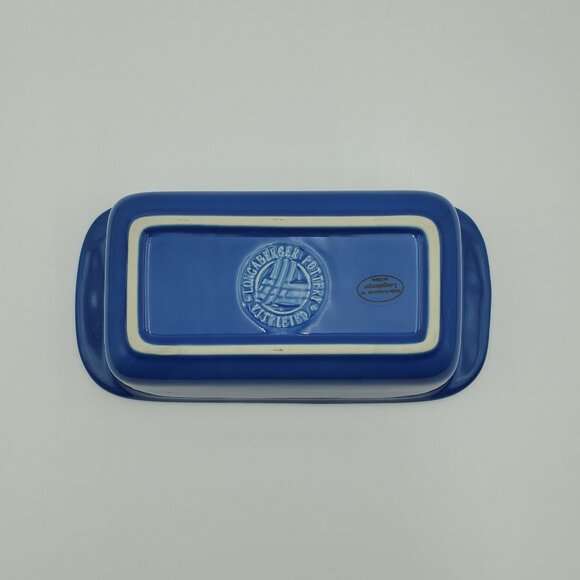 Longaberger Woven Traditions Cornflower Blue Small Loaf Dish Loaf Pan - Picture 4 of 5